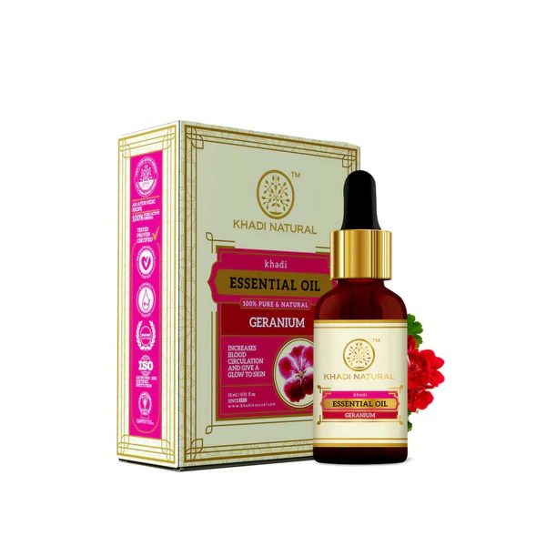 Khadi Natural Geranium Essential Oil (15 ml) - Image 2