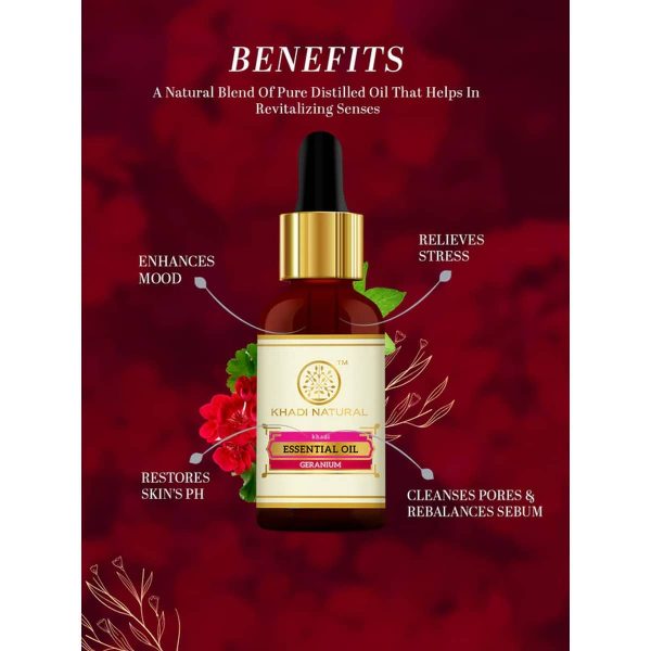 Khadi Natural Geranium Essential Oil (15 ml) - Image 4