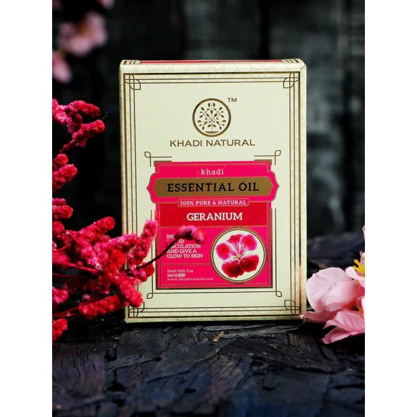 Khadi Natural Geranium Essential Oil (15 ml) - Image 6