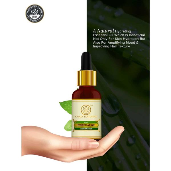 Khadi Natural Lemongrass Essential Oil (15 ml) - Image 5