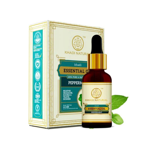 Khadi Natural Peppermint Essential Oil (15 ml) - Image 2