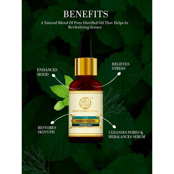Khadi Natural Peppermint Essential Oil (15 ml) - Image 4
