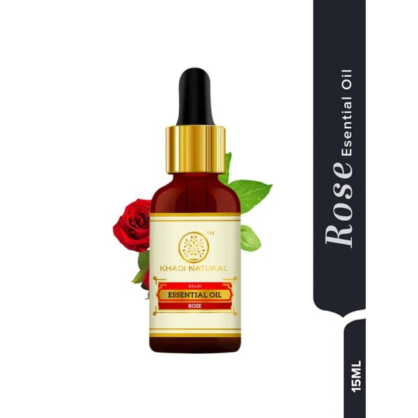 Khadi Natural Rose Essential Oil (15 ml) - Image 3