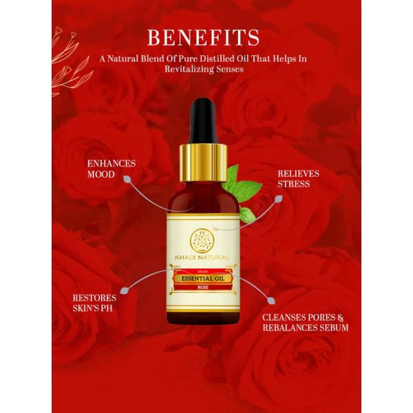 Khadi Natural Rose Essential Oil (15 ml) - Image 4