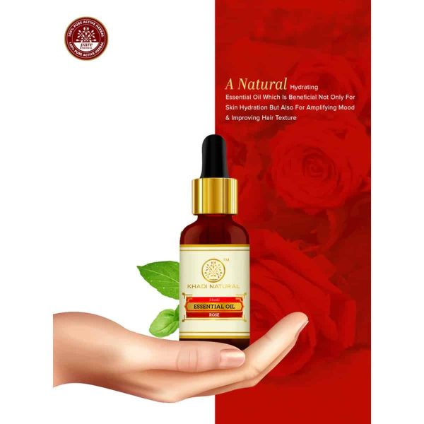 Khadi Natural Rose Essential Oil (15 ml) - Image 5