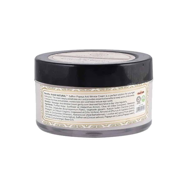 Khadi Natural Saffron & Papaya Anti-Wrinkle Cream (50 gm) - Image 2