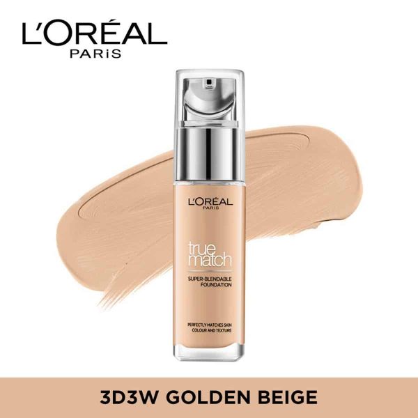 Loreal True Match Foundation Golden Beige 3D3W (30 ml) - Image 2