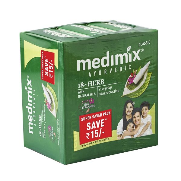 Medimix Ayurvedic Classic 18 Herbs Soap (3x125g) - Image 2