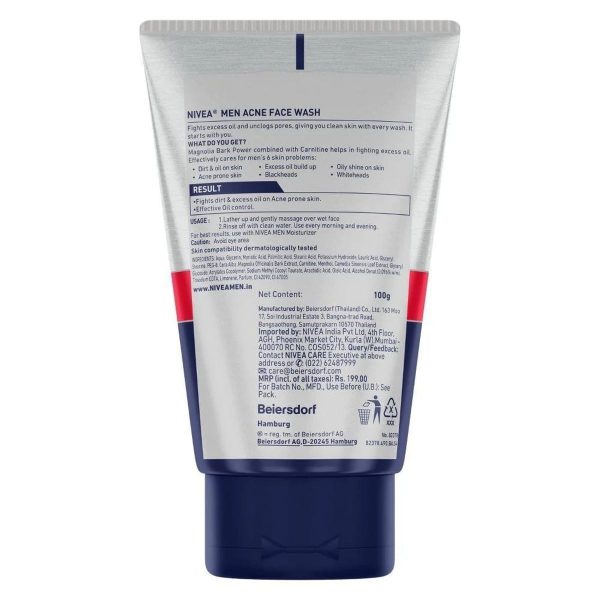 Nivea Acne Men's Face Wash (100 ml) - Image 2