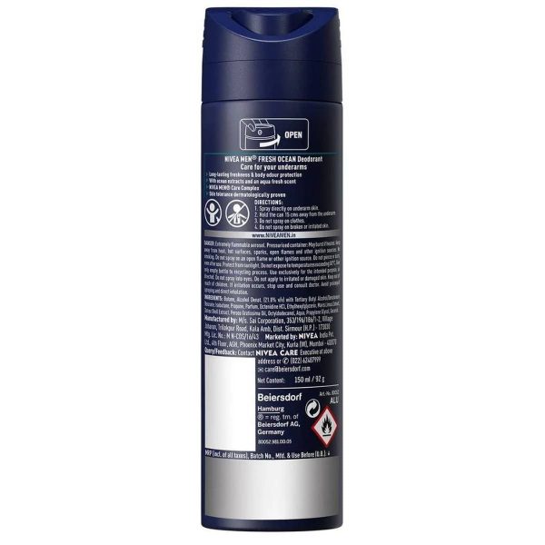 Nivea Men's Fresh Ocean Deodorant (150 ml) - Image 2