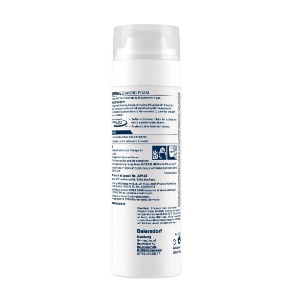 Nivea Men's Sensitive Shaving Foam (200 ml) - Image 2