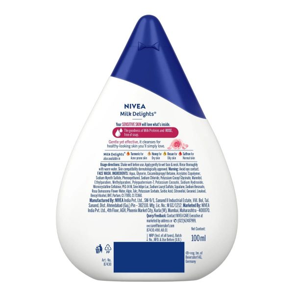 Nivea Milk Delights Face Wash Rose (100 ml) - Image 2