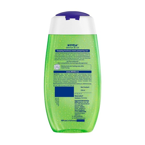 Nivea Shower Gel Lemon & Oil Body Wash (250 ml) - Image 3