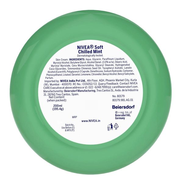 Nivea Soft Moisturising Cream Chilled Mint (100 ml) - Image 2
