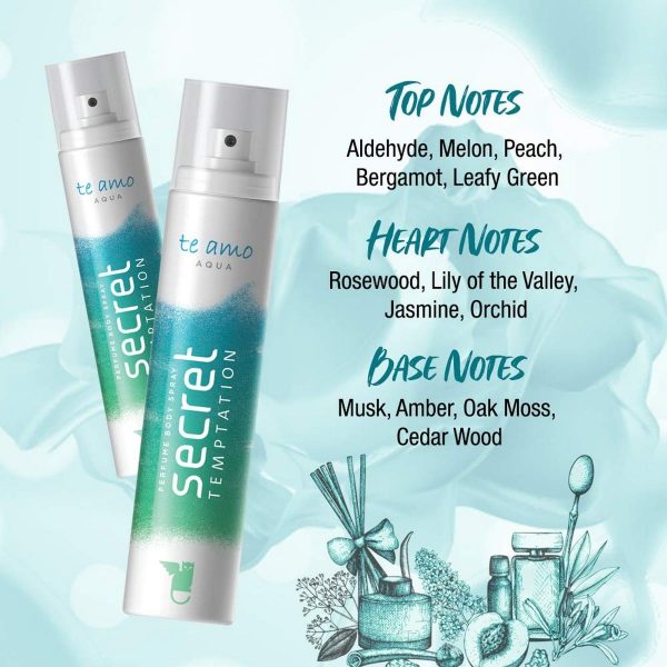Secret Temptation Te Amo Aqua Perfume Body Spray (120 ml) - Image 3