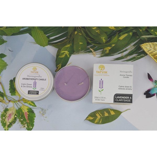 Tatvik Manisugandha Lavender And Clarysage Aromatherapy Massage Candles (100 gm)