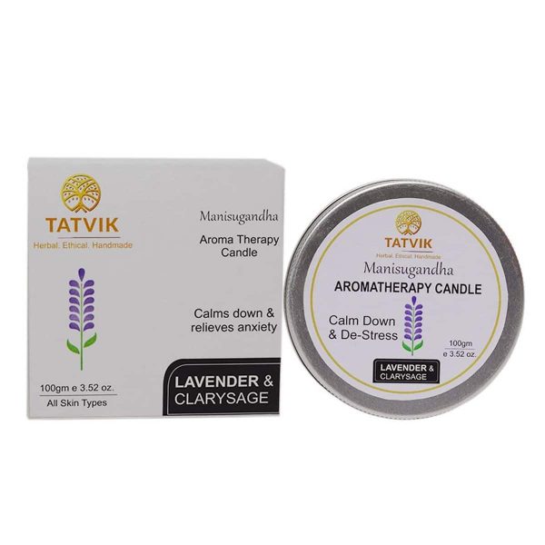 Tatvik Manisugandha Lavender And Clarysage Aromatherapy Massage Candles (100 gm) - Image 3