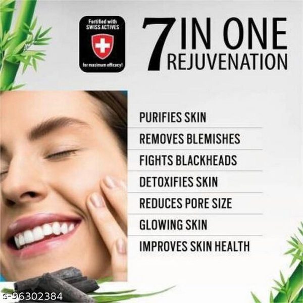VLCC Activated Bamboo Charcoal Facial Kit + Free Rose Water - Image 2