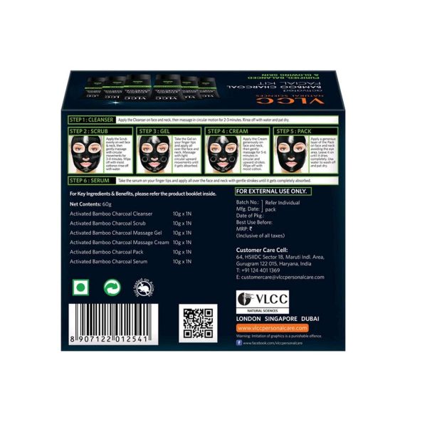 VLCC Activated Bamboo Charcoal Facial Kit (60gm) - Image 4