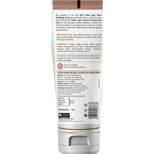 VLCC Coffee Sugar De Tan Exfoliating Scrub (90 g) - Image 2