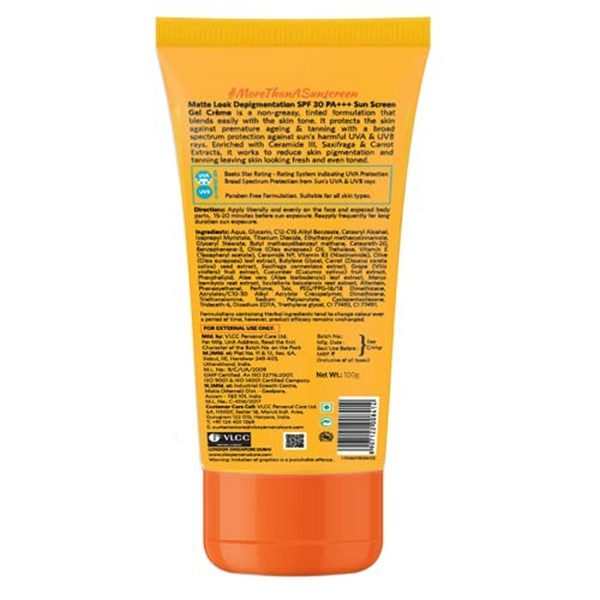 VLCC Matte Look Depigmentation Sun Screen Gel Creme SPF 30 - Image 2
