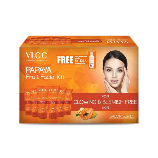 VLCC Papaya Fruit Facial Kit + Free Rose Water