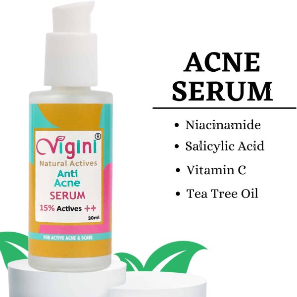 Vigini 15% Actives Anti-Acne Face Serum (30 ml) - Image 3