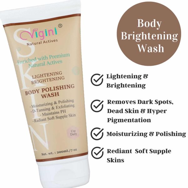 Vigini Skin Whitening Lightening Body Polishing Wash (200 gm) - Image 3