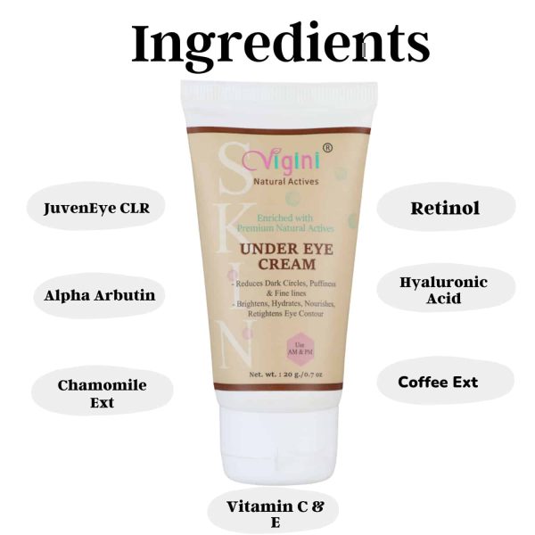 Vigini Under Eye Dark Circle Wrinkles Removal Cream (20 gm) - Image 2