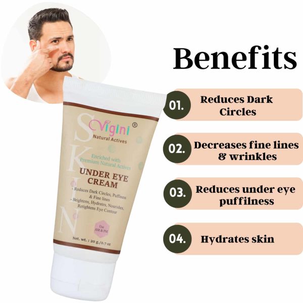 Vigini Under Eye Dark Circle Wrinkles Removal Cream (20 gm) - Image 3